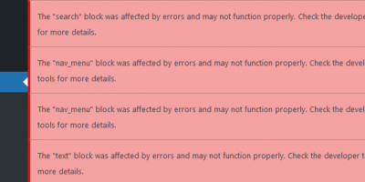WordPress widgets error